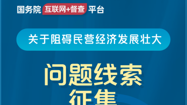 骚鸡巴在线看国务院“互联网+督查”平台公开征集阻碍民营经济发展壮大问题线索